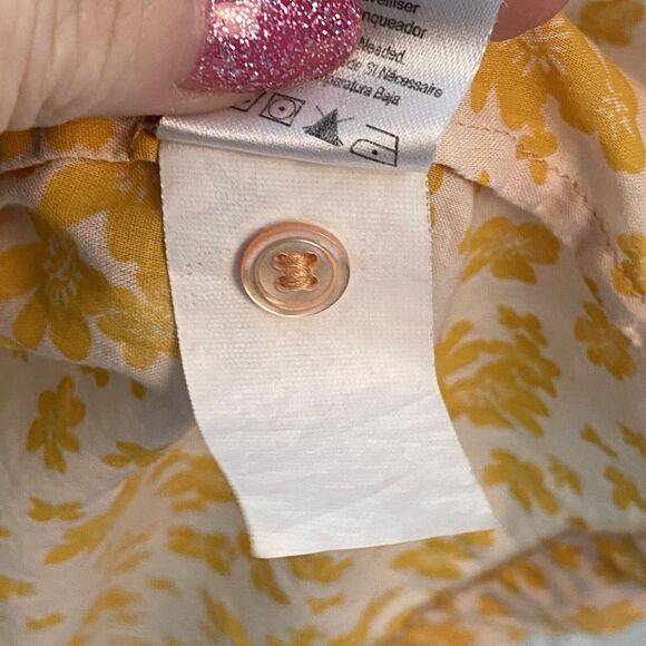 Sundry Ditsy blouse womens XL Size 3 floral puff sleeve button up Orange - Picture 8 of 10